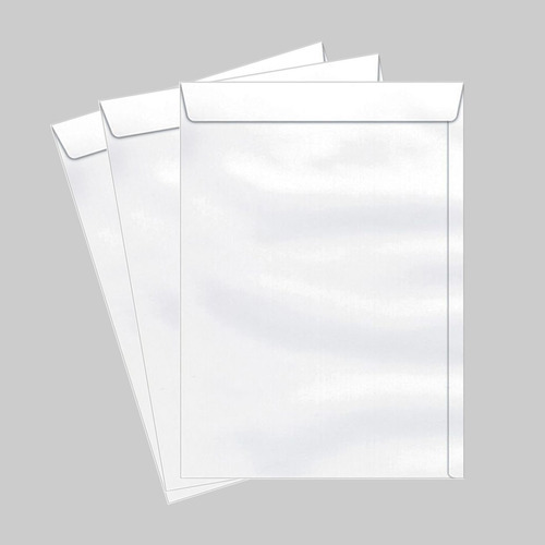 50 Envelopes Saco Branco Off-set A4 260x360mm 90g Cor Branco Nome Do Desenho Liso