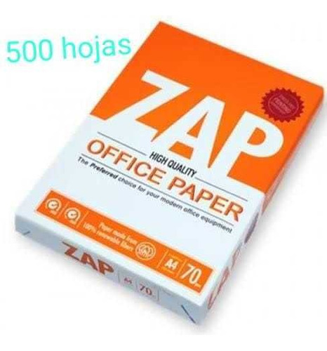 Paquete De 500 Hojas Blancas 97% Blancura Tamaño Carta Zap Color Blanco