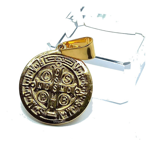 Medalla San Benito Dorado ++ Consagrada ++ Acero Modelo 4