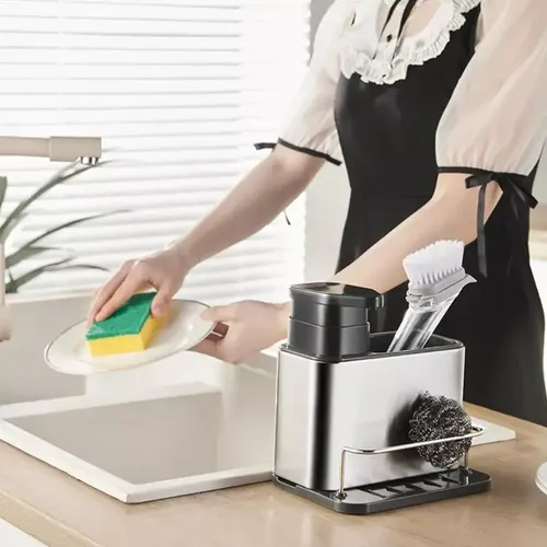 Dispensador De Jabón Y Organizador De Cocina Escurridor
