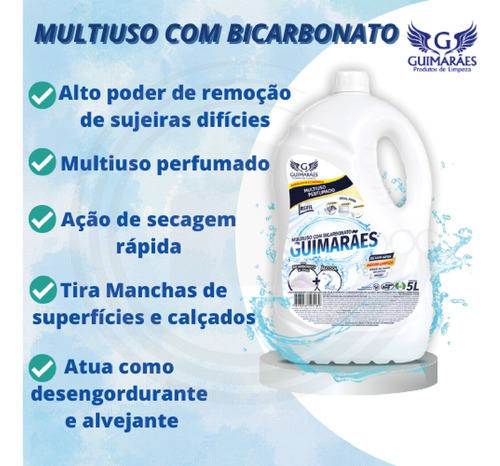 Kit 4 Limpador Com Bicarbonato De Sódio E Álcool 5l +esponja