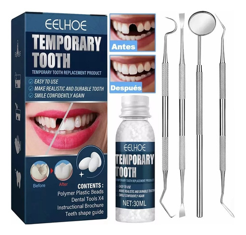 Kit De Dientes Postizos Temporal Reparación Falsos Dental