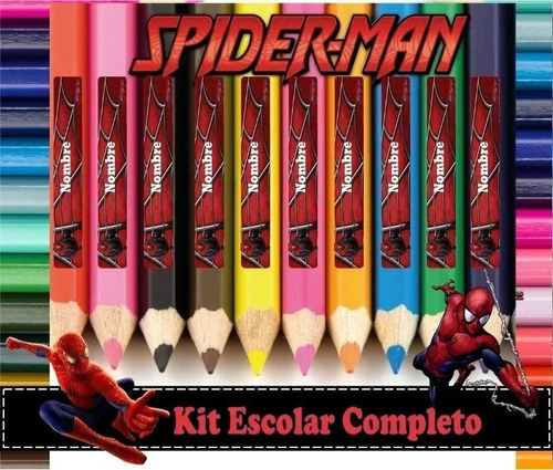 Kit Spiderman Etiquetas Escolares Hombre Araña Peter | MercadoLibre
