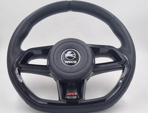 Volante Esportivo Cruze Preto 37 Cm Caminhão Iveco Tector