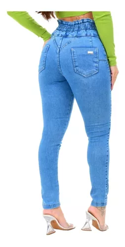 Calça Jeans Feminina Cintura Alta Levanta Bum Bum Modela