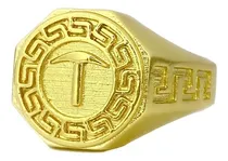 Comprar Anel Masculino De Ouro 18k Anel Redondo Atenas Banhado
