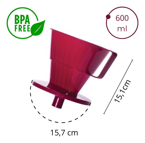 Suporte Para Filtro Coador De Café 600 Ml Plasutil