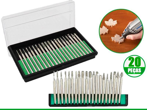 Kit 20 Pontas Diamantadas Gravação Para Micro Mini Retifica