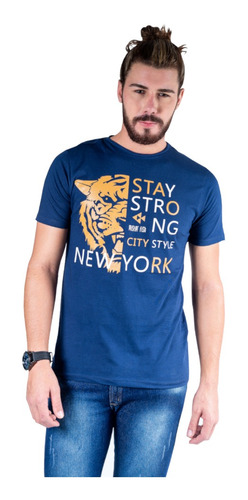 Camiseta Estampado Stay Strong Ney York City