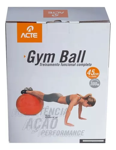 Bola Pilates 55cm, Cinza, Com Bomba de Ar, T9-55, Acte Sports