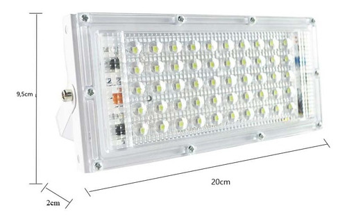 Imagen 3 de 10 de Pack X 4 Reflector Led Blanco 50w Bajo Consumo Exterior