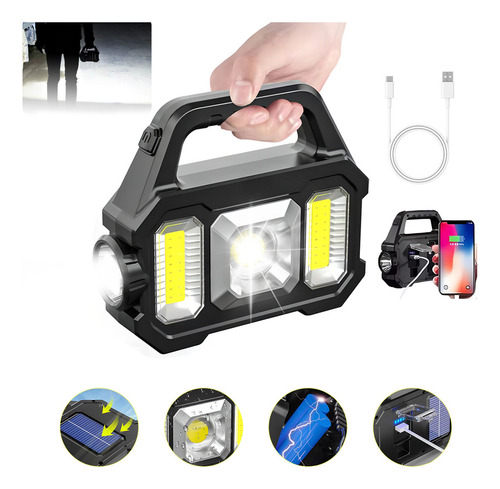 Lámpara Emergencia Recargable Trabajo Tipo Led Mano Portatil