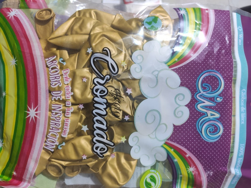 50 Globo Cromo Metalico Fiesta Latex Colores Biodegradable