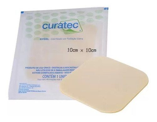 Kit 5 Curativos Curatec Hidrocoloide Standart 10x10cm