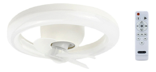 Lampara Con Ventilador De Techo 2 Tonos Luz Control Remoto 25.4 Cm Blanco