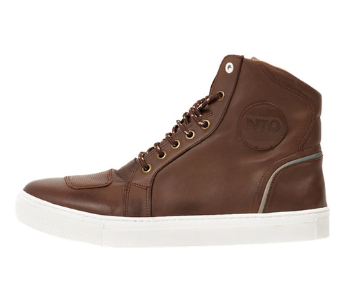 Bota Moto Sneaker Chicago Cuero Marron Nto