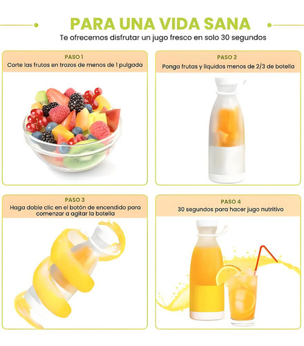 Mini Licuadora Para Batidos Y Batidos, Portátil, Recargable Color Lila
