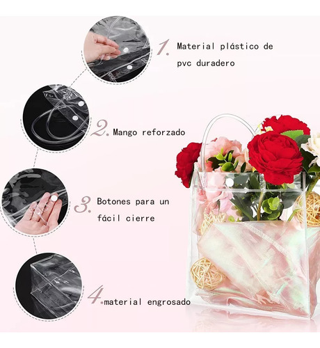 Bolsa Transparente Para Regalo De Compras, 10 Unidades, 25 X