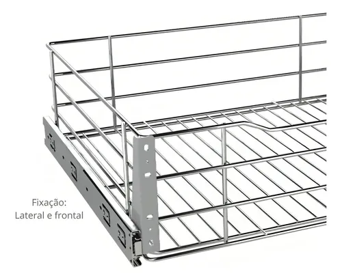 Gaveta Deslizante Cozinha Gtb Aramados Aço Cromado 7014-CRO 670x1...