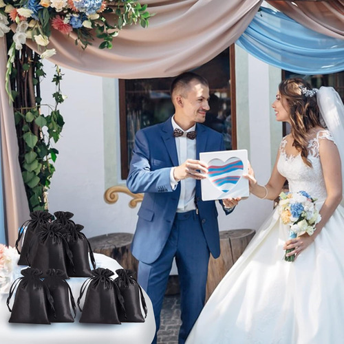 Bolsas De Regalo De Satén Con Cordón, Bolsas De Cordón De 6