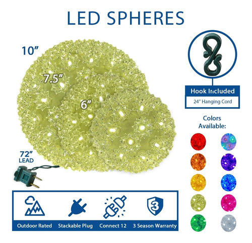 Luces Novedosas Al Aire Libre 100 Led Light Sphere, Hanging