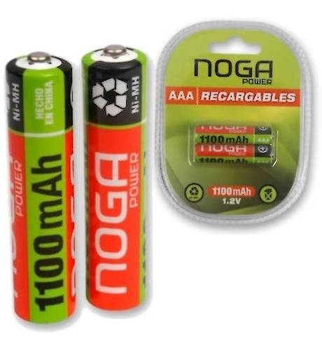 Pila Aaa Recargable 1100mah Noganet Nickel Metal Blister X2