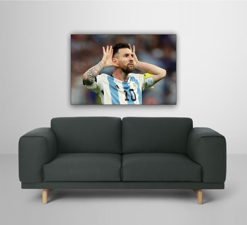 Cuadro Mural Leo Messi 50x70 Argentina Campeon Qatar 2022