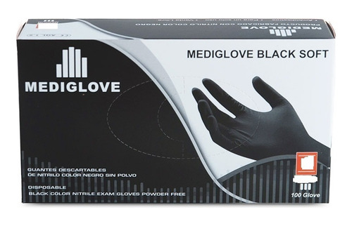 Mediglove Guantes Descatables Nitrilo Black Soft Por 100 Und
