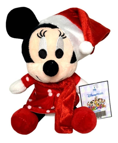 Imagem 1 de 4 de Boneca Pelúcia P Minnie Mouse Natal Vestido Vermelho Disney