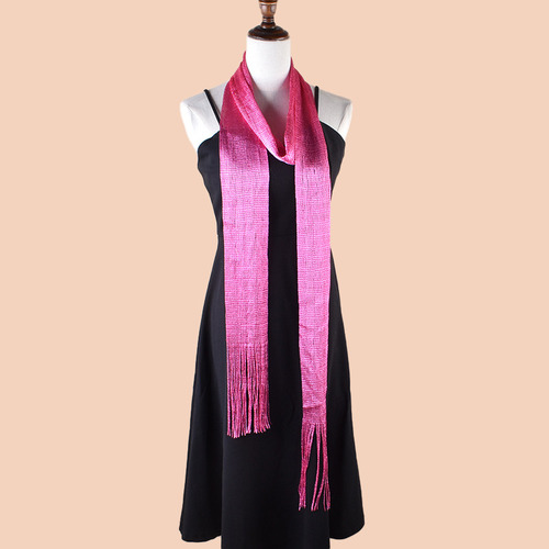 Bufanda De Cinta Con Borlas De Color Liso De Moda Para Mujer