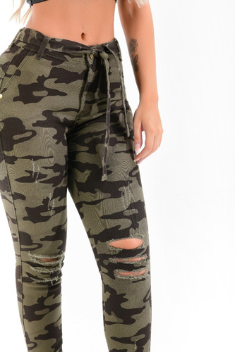 Imagem 7 de 10 de Calça Jeans Com Cinto Laço Clochard Feminina Cintura Alta..