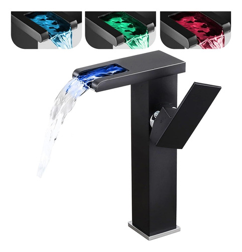 Llave Chapado En Cromo Baño Con Luz Led 3 Colores Cambia [u]