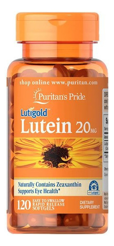 Puritan's Pride Luteína 20 Mg Com Zeaxantina 120 Softgels