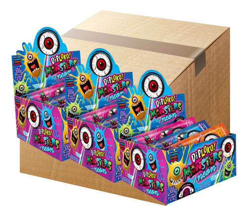 Diploko Neon Monsters Olho Danilla Halloween Kit 12 Caixas