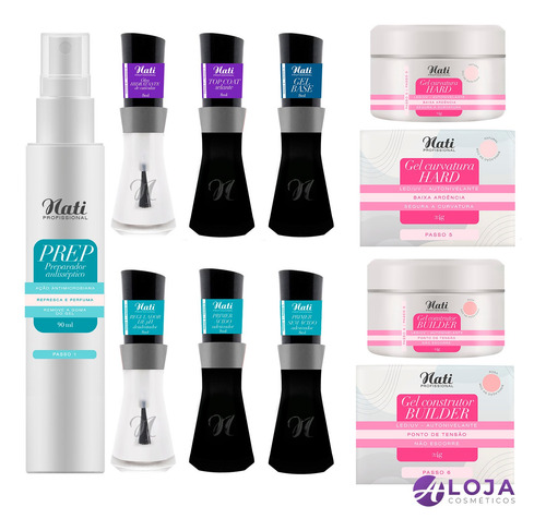 Imagem 1 de 11 de Kit Alongamento Nati - 9 Itens - Gel Led/uv Profissional