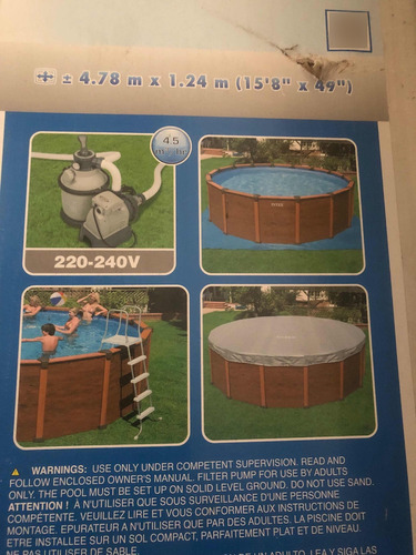 Piscina Estructural Intex En Pvc Símil Madera