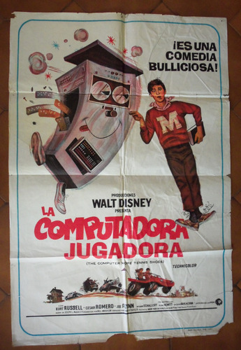 Poster La Computadora Jugadora Disney Original Kurt Russell