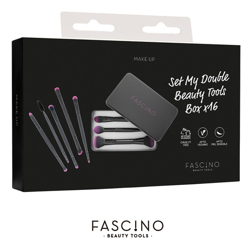 Set 8 Brochas Y Pinceles Make Up Doble Función Fascino