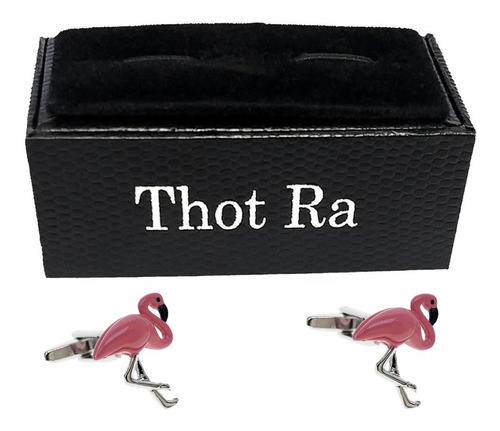 Imagen 4 de 4 de Mancuernillas Thot Ra Flamenco Flamingo Ave Gemelos G-100