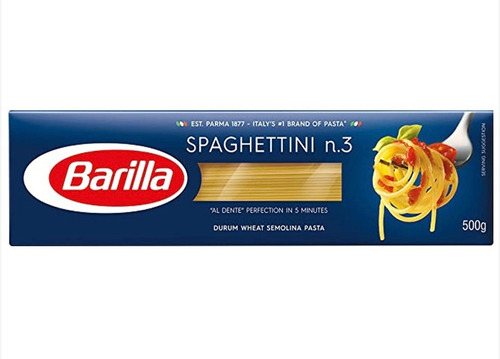 Fideos Spaghettini  Barilla Italiano X 500 Gr - 12 Unidades 