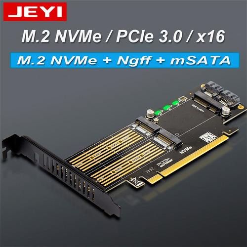 Adaptador 3 En 1 Para Disco Ssd M2 Pci-e 3.0 X16 Nvme / Sata