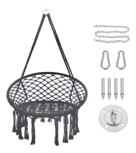 Silla Hamaca Silla Columpio Colgante 1 Kit De Instalación Color Gris hamaca macramé