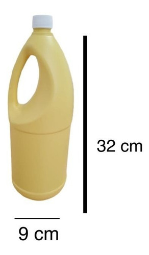 Imagen 2 de 10 de Envase Limpieza 2 Litro Amarilla Mat. Reciclado X 100 Unid - Modelo C
