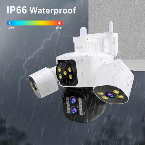 16MP Cámaras De Seguridad Ojo® Cuatro Lentes Zoom 10x 1440p Con Función De Alarma Rotación Ajustable Del Brazo