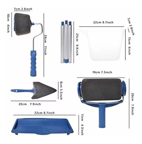 Imagen 2 de 4 de Kit Rodillo Rellenable Para Pintar Paint Runner + Accesorios