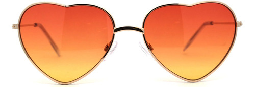 Gafas De Sol Con Borde De Metal En Forma De Corazón Hippie C