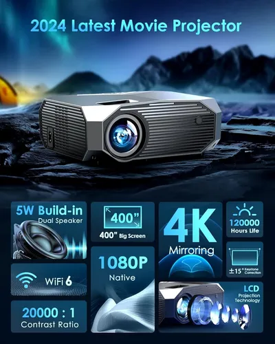 Yowhick Proyector 4k Con Wifi Y Bluetooth, 20000l Native