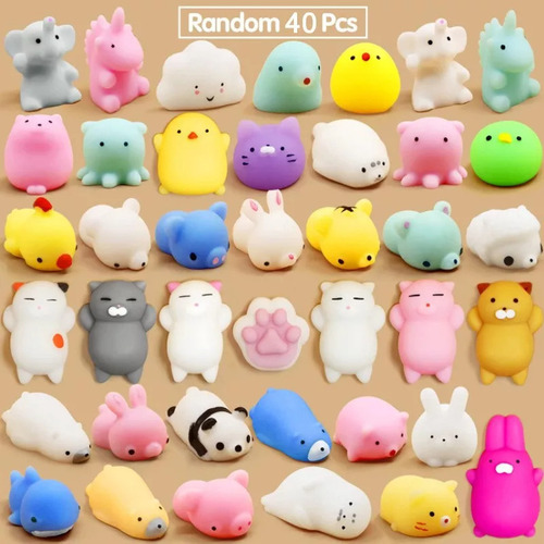 Wa Mini Mochi Squishy Squeeze Toy Fidget Toy, Kit A, 40