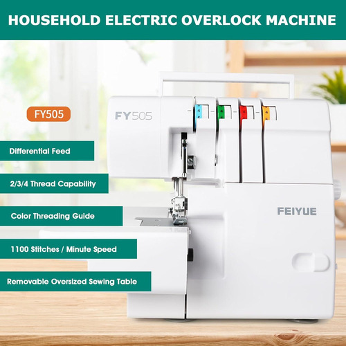 Máquina De Overlock Serger Feiyue Fy505 2/3/4 Hilos Metal