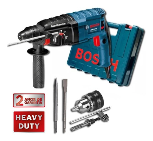 Imagem 1 de 3 de Martelete Perfurador Rompedor 820w Gbh 2-24d Bosch + Kit 4pc